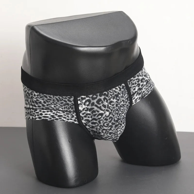 Caleçon homme Jungle Line à imprimé léopard, coupe U, taille basse, sous-vêtements et maillots de bain pour homme.