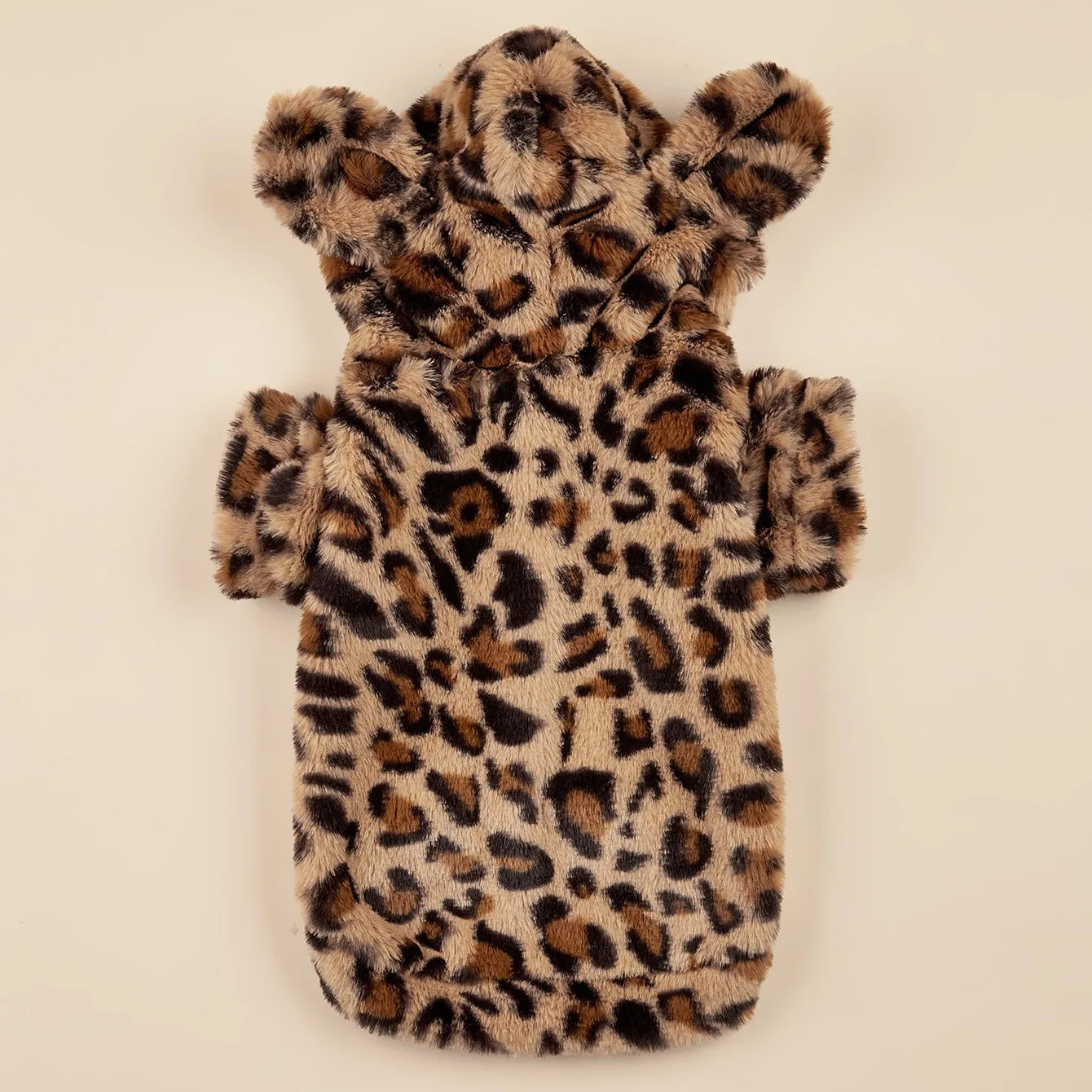 Pull à capuche pour chien Jungle Line, hoodie léopard avec oreilles, peluche pour petits et moyens chiens, vêtement pour animal