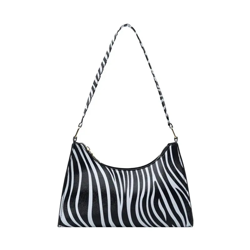 Sac à main pour femmes Jungle Line en cuir PU avec imprimé zèbre et léopard, motif tendance et style élégant.