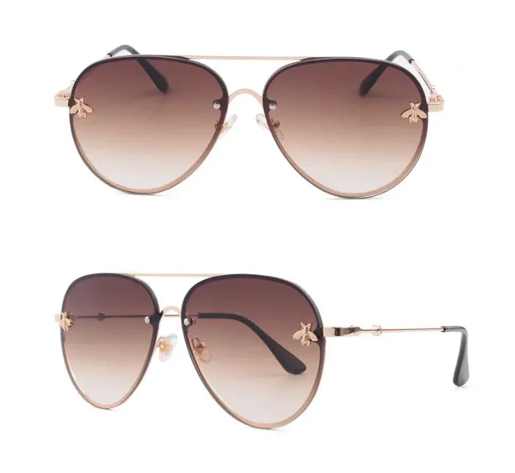 Luxury Bee Pilot Sunglasses Women Fashion Shades - Jungle Line