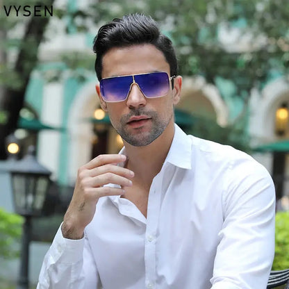 Fashion Oversized Square Sunglasses For Men Big Frame - Jungle Line