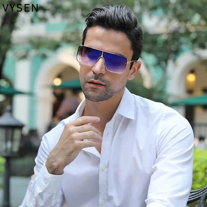 Fashion Oversized Square Sunglasses For Men Big Frame - Jungle Line