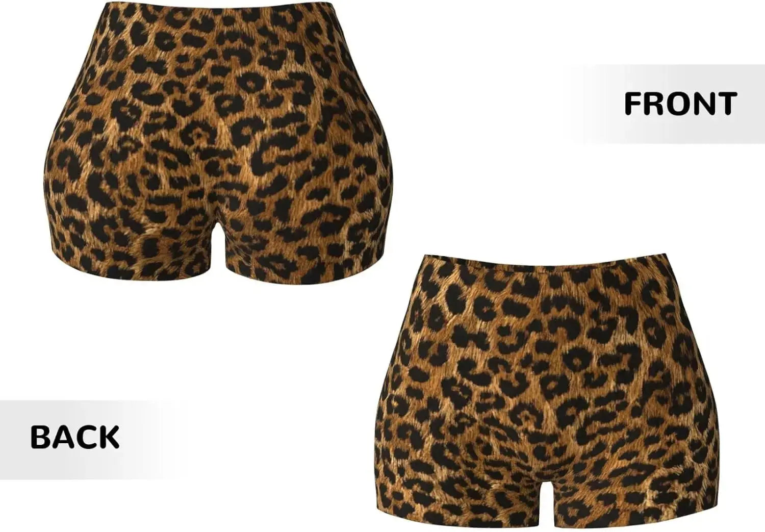 Leopard Women's High Waist Workout Shorts for Sports Athletic Running Hiking Biker Yoga Gym Shorts - Jungle Line