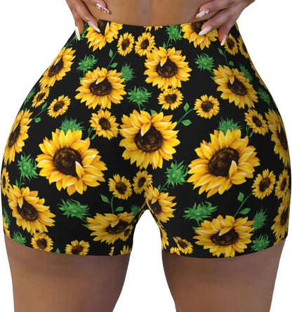 Leopard Women's High Waist Workout Shorts for Sports Athletic Running Hiking Biker Yoga Gym Shorts - Jungle Line