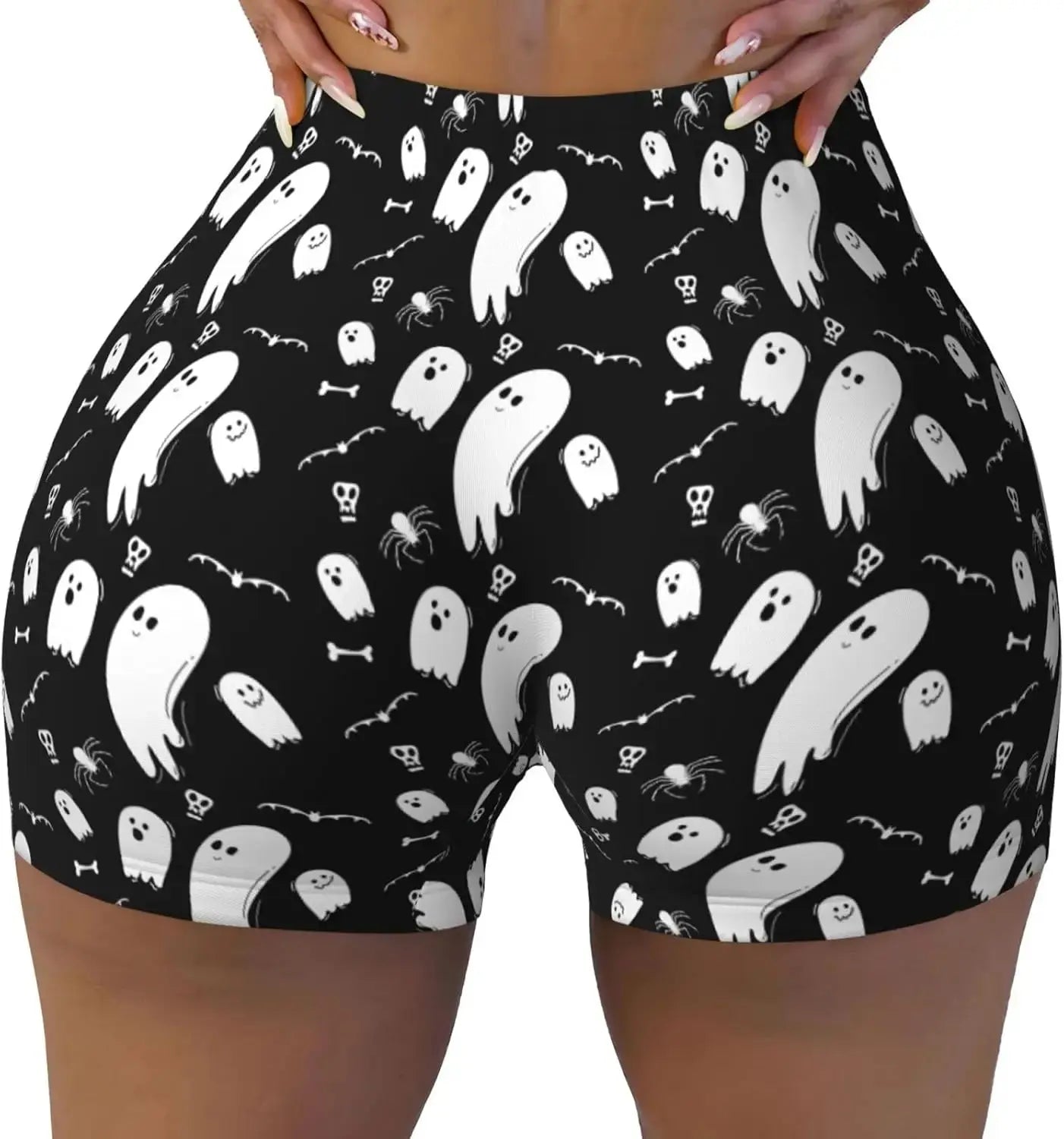 Leopard Women's High Waist Workout Shorts for Sports Athletic Running Hiking Biker Yoga Gym Shorts - Jungle Line