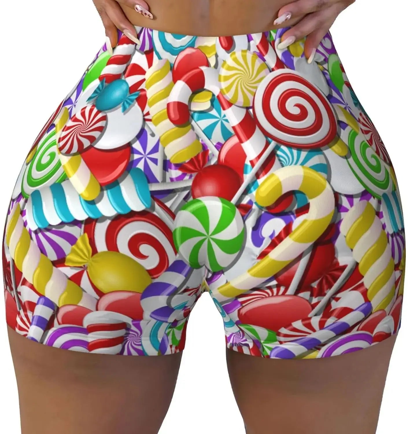 Leopard Women's High Waist Workout Shorts for Sports Athletic Running Hiking Biker Yoga Gym Shorts - Jungle Line