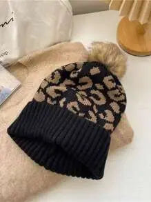 Bonnet en Tricot Léopard Patchwork - Doux et Épais JUNGLE LINE