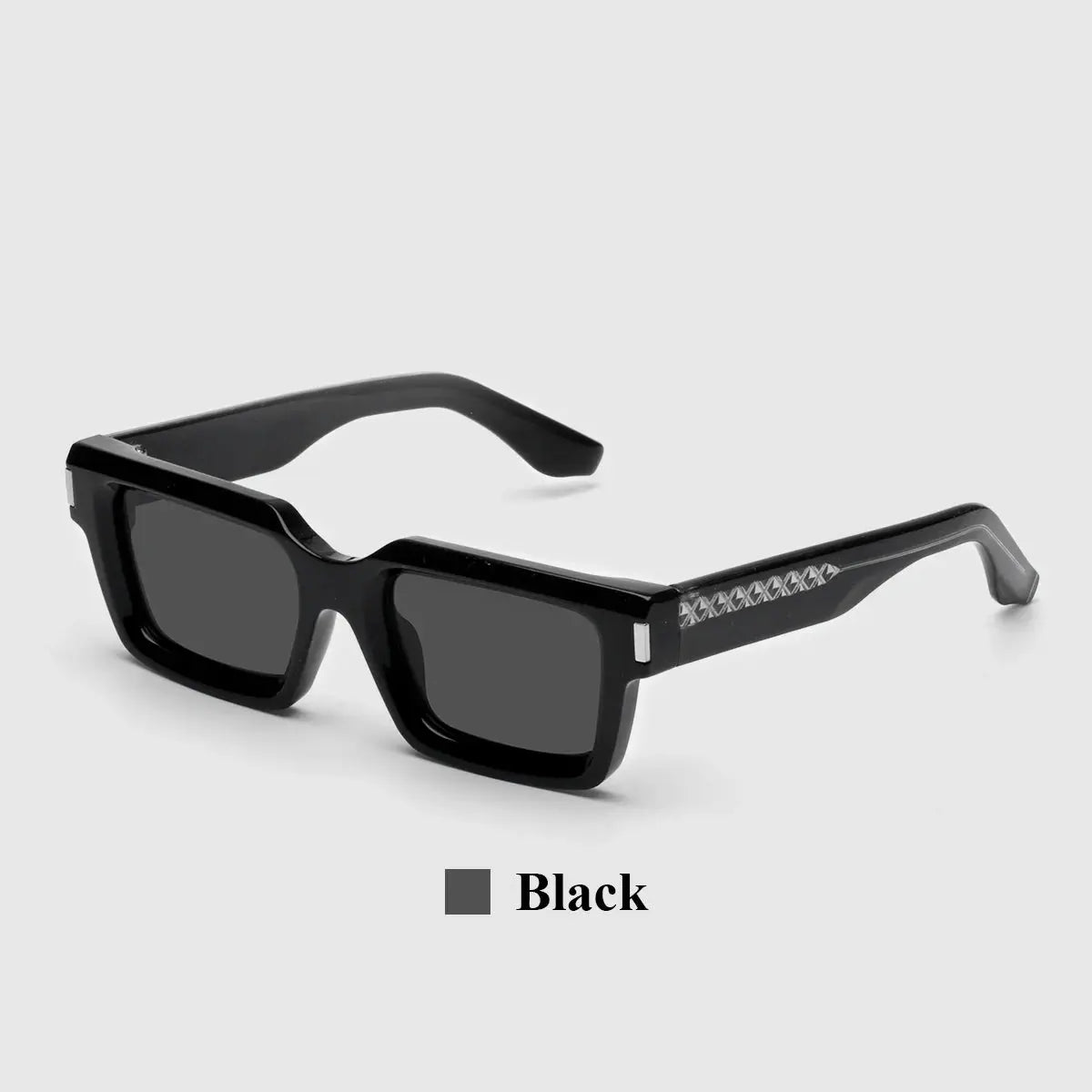 Ruiao 2025 retro black designer sunglasses vintage for women clear luxury square rectangular blue lens man UV400 high quality - Jungle Line