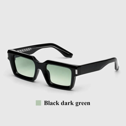 Ruiao 2025 retro black designer sunglasses vintage for women clear luxury square rectangular blue lens man UV400 high quality - Jungle Line