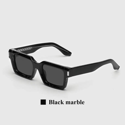 Ruiao 2025 retro black designer sunglasses vintage for women clear luxury square rectangular blue lens man UV400 high quality - Jungle Line