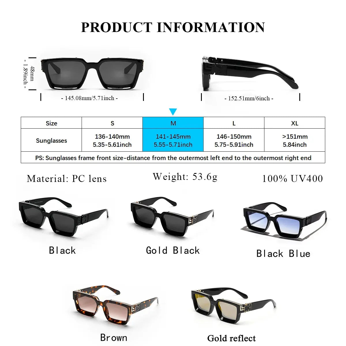 Ruiao Retro Black Millionaire Shades Luxury Sunglasses 2025 For Men Designer Famous Brand Square Sun Glasses Man Women Sunglass - Jungle Line