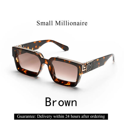 Ruiao Retro Black Millionaire Shades Luxury Sunglasses 2025 For Men Designer Famous Brand Square Sun Glasses Man Women Sunglass - Jungle Line