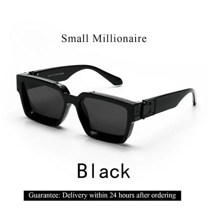 Ruiao Retro Black Millionaire Shades Luxury Sunglasses 2025 For Men Designer Famous Brand Square Sun Glasses Man Women Sunglass - Jungle Line