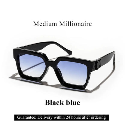 Ruiao Retro Black Millionaire Shades Luxury Sunglasses 2025 For Men Designer Famous Brand Square Sun Glasses Man Women Sunglass - Jungle Line