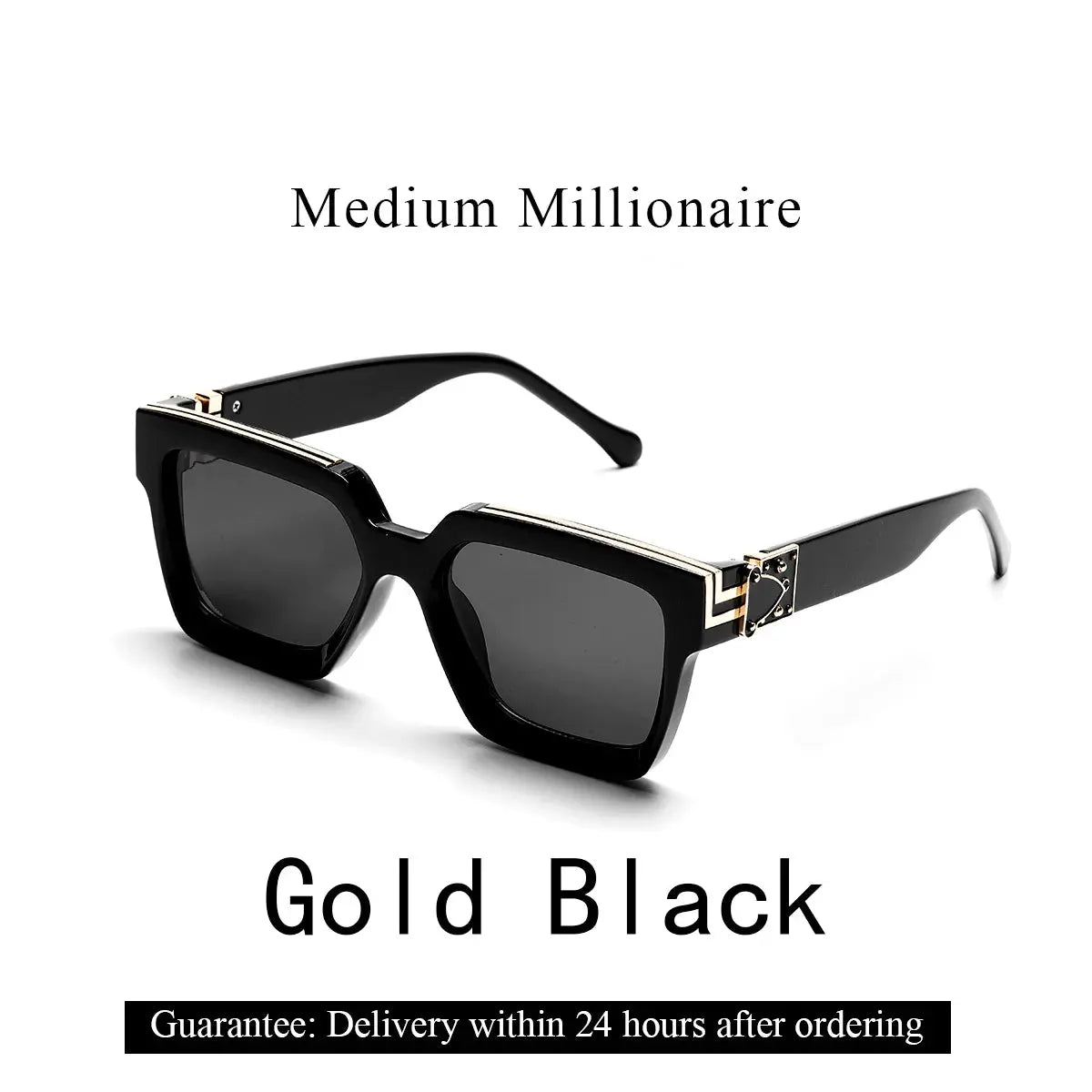 Ruiao Retro Black Millionaire Shades Luxury Sunglasses 2025 For Men Designer Famous Brand Square Sun Glasses Man Women Sunglass - Jungle Line
