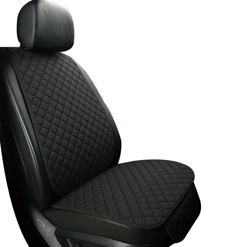 Jungle Line universal car seat cover protector in linen, fitted on front and rear seats, offering durable seat protection.
