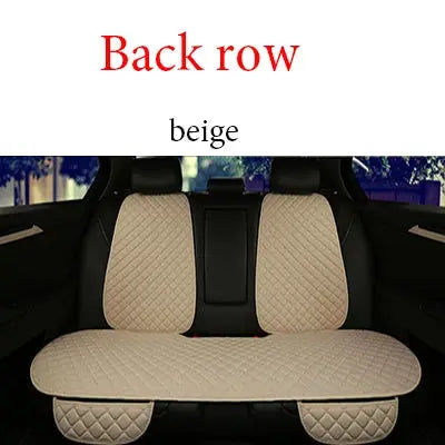 Jungle Line universal car seat cover protector in linen, showing front and rear seats with a durable, stylish design.