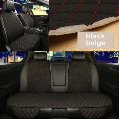 Jungle Line universal car seat cover protector made of linen, fits front and rear seats, provides durable seat protection.
