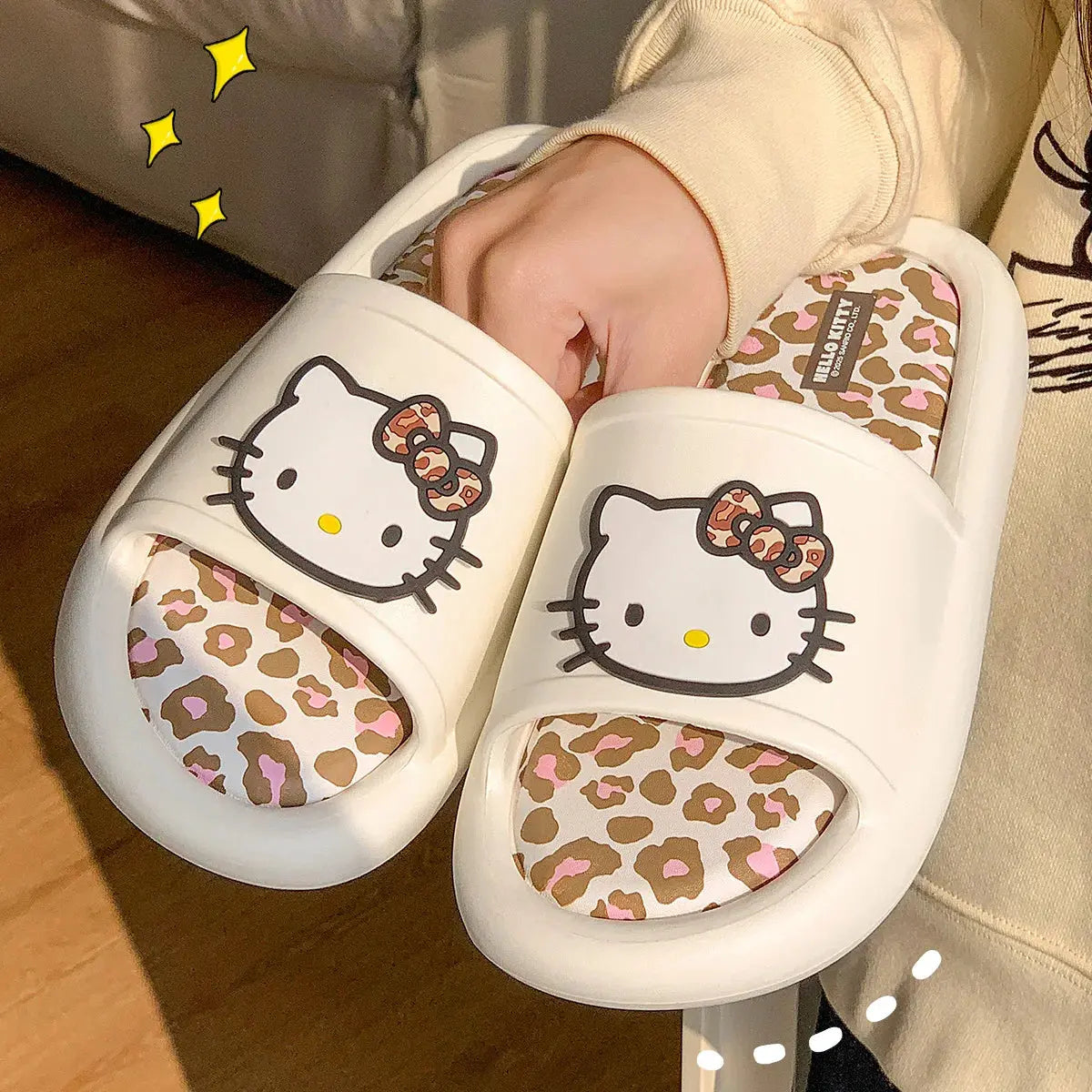 Leopard Women Slippers Summer Cartoon Non-slip Jungle Line