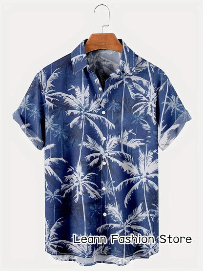 Men Summer Leopard Zebra Printing Shirt Hawaiian Vacation Clothing Male Fashion Beach Style Shirt Daily Wear Shirt Streetwear - Jungle Line