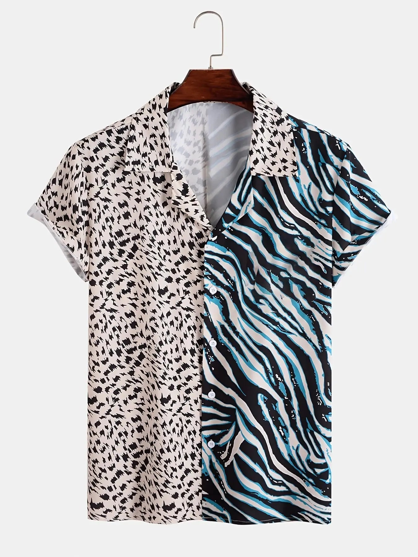 Men Summer Leopard Zebra Printing Shirt Hawaiian Vacation Clothing Male Fashion Beach Style Shirt Daily Wear Shirt Streetwear - Jungle Line