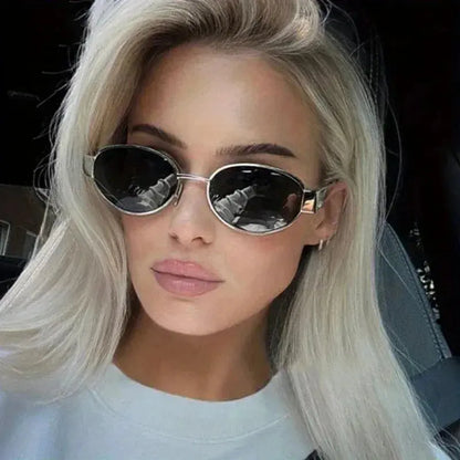 New Oval Sunglasses for Women Men Trendy Metal - Jungle Line