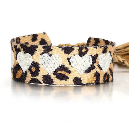 ALLYES Love Heart Leopard Embroidery Hand Woven - Jungle Line