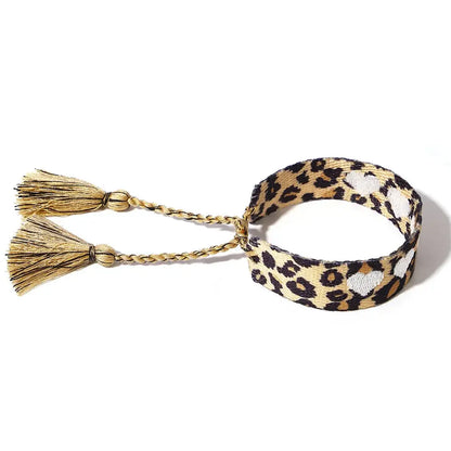 ALLYES Love Heart Leopard Embroidery Hand Woven - Jungle Line