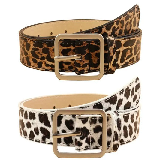 Leopard Print Pu Belt Unisex Fashion Personality Simple Jungle Line