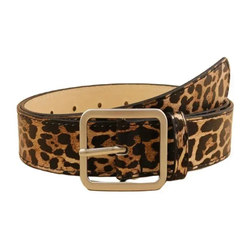 Leopard Print Pu Belt Unisex Fashion Personality Simple Jungle Line