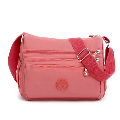 Dark blue Jungle Line women's messenger shoulder bag with large capacity, featuring multiple compartments and adjustable strap.