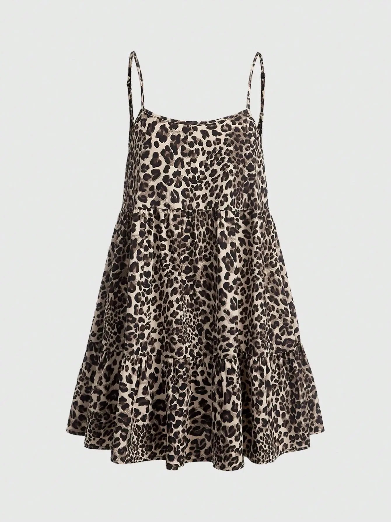 Ladies Leopard Print Halter Dress with Adjustable Straps Vintage Sexy Style Padded Gauze Skirt Fashionable And Versatile - Jungle Line