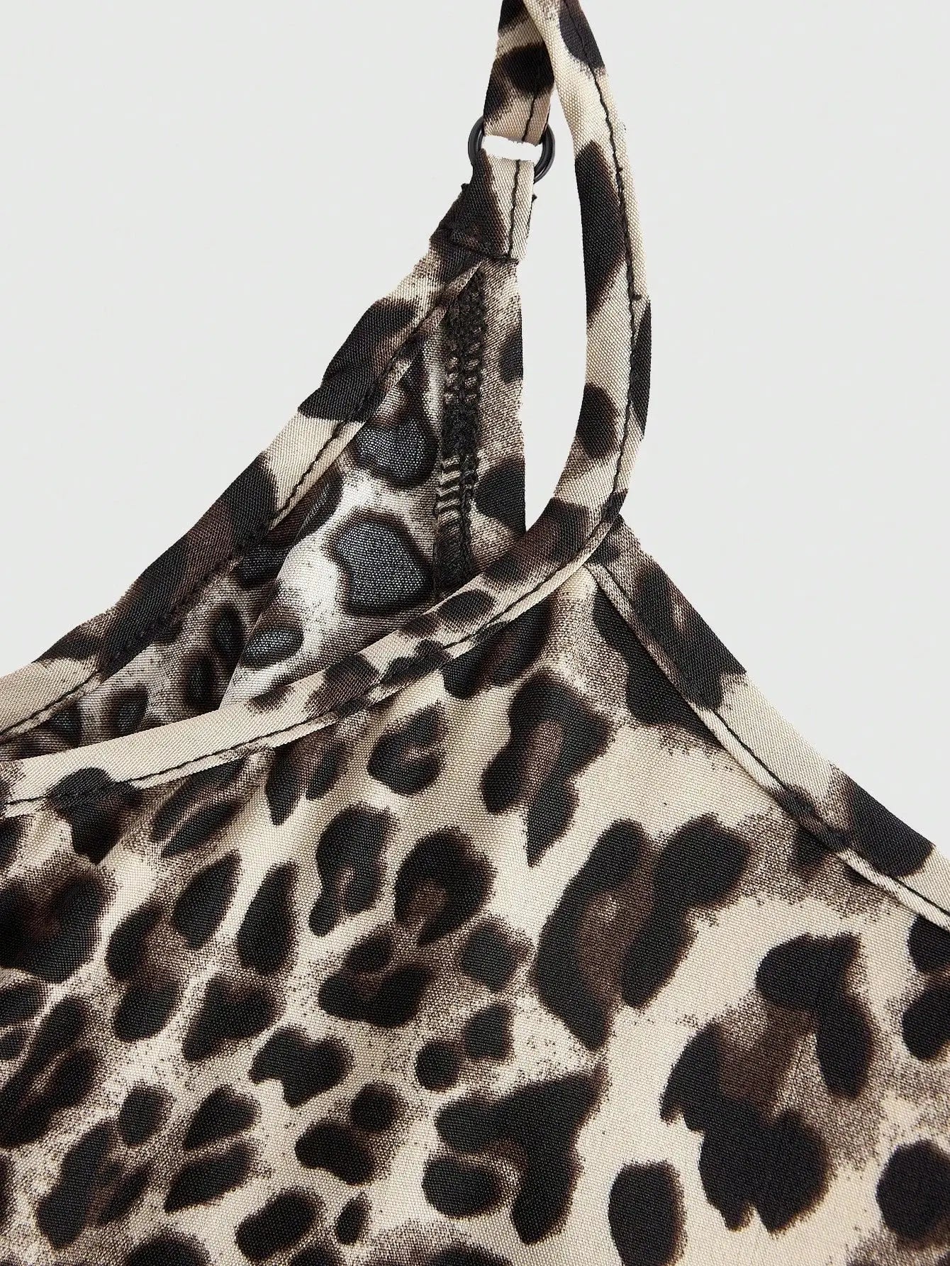 Ladies Leopard Print Halter Dress with Adjustable Straps Vintage Sexy Style Padded Gauze Skirt Fashionable And Versatile - Jungle Line