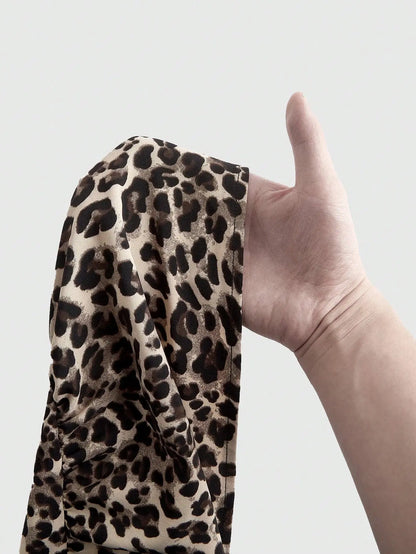 Robe pour femmes Jungle Line à motif léopard, style vintage, avec bretelles ajustables, jupe en gaze, élégante et polyvalente.