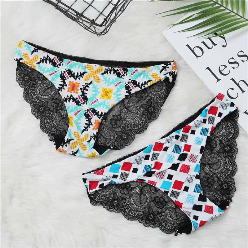 Women Sexy Lace Pantie Cotton Seamless Breathable Leopard Sexy Lingerie Ice Silk Fashion Underwear - Jungle Line