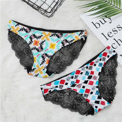 Women Sexy Lace Pantie Cotton Seamless Breathable Leopard Sexy Lingerie Ice Silk Fashion Underwear - Jungle Line