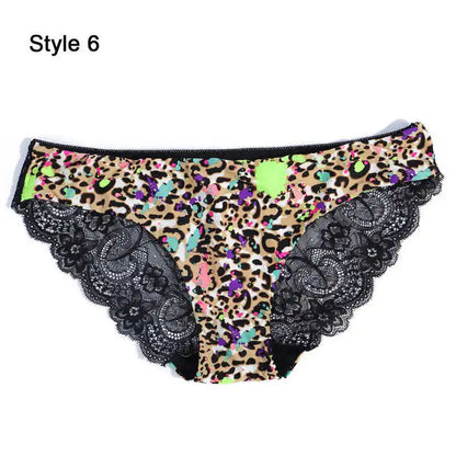 Women Sexy Lace Pantie Cotton Seamless Breathable Leopard Sexy Lingerie Ice Silk Fashion Underwear - Jungle Line