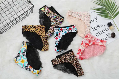 Women Sexy Lace Pantie Cotton Seamless Breathable Leopard Sexy Lingerie Ice Silk Fashion Underwear - Jungle Line