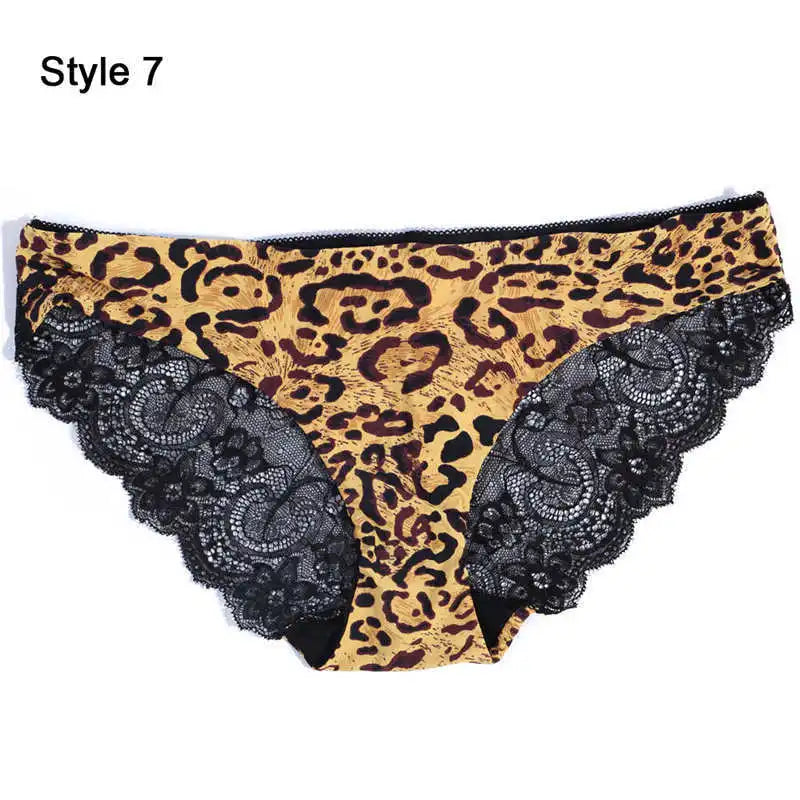 Women Sexy Lace Pantie Cotton Seamless Breathable Leopard Sexy Lingerie Ice Silk Fashion Underwear - Jungle Line