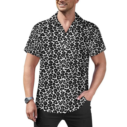 Hawaiian Sexy Red Leopard Spots Men's Shirts For Man - Jungle Line