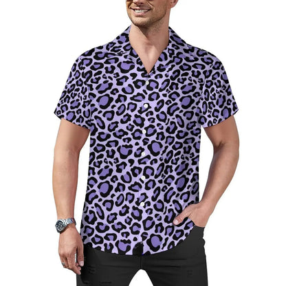 Hawaiian Sexy Red Leopard Spots Men's Shirts For Man - Jungle Line