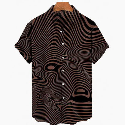Short Sleeve Leopard Men's Shirts For Man Clothing Jungle Line