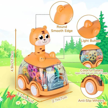 Baby Animal Car Toys Toddler Press and Go Cars Pull Back Jungle Line