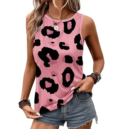 Sexy Leopard Dog Paw 3D Print Tank Tops Women Streetwear Jungle Line