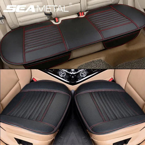 Jungle Line SEAMETAL PU leather car seat cover in white, universal fit, protects vehicle seats with durable material.