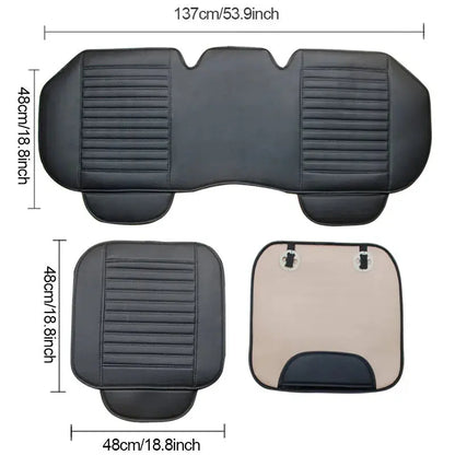 Jungle Line SEAMETAL PU leather car seat cover, universal fit, white and black design, protects and enhances vehicle interior.