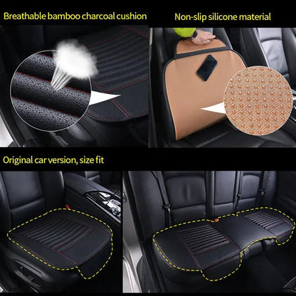Jungle Line SEAMETAL PU leather car seat cover on a vehicle seat, universal fit, white color with stitching details.