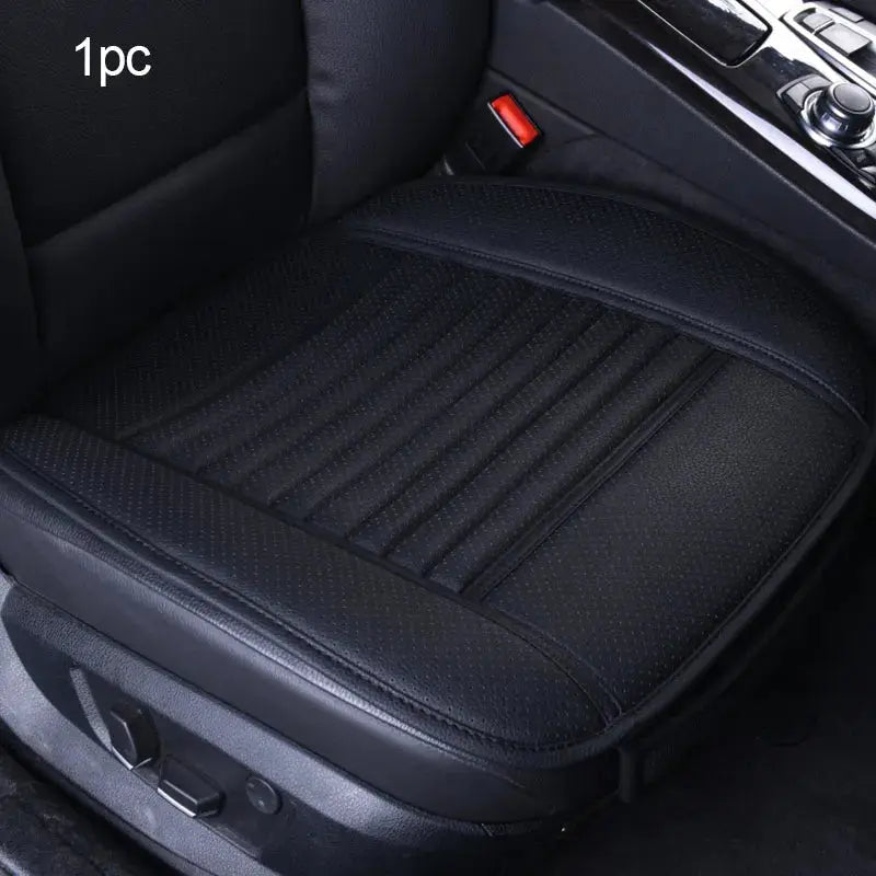 Jungle Line SEAMETAL PU leather car seat cover in white, universal fit, showcasing smooth, durable material on front view.