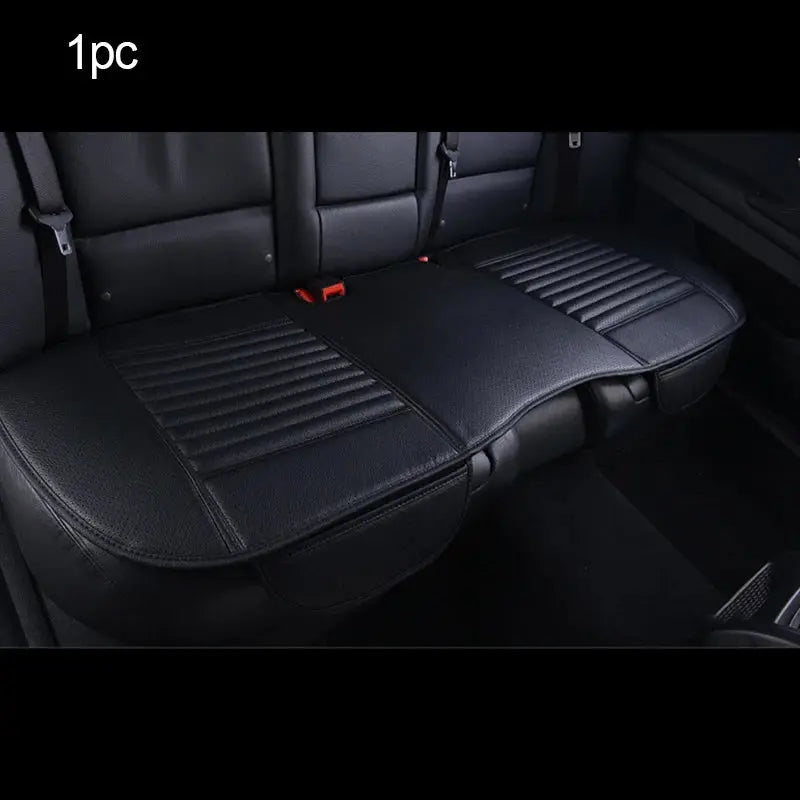Jungle Line SEAMETAL PU leather car seat cover in white, universal fit for vehicle seats, with sleek stitching and durable material.