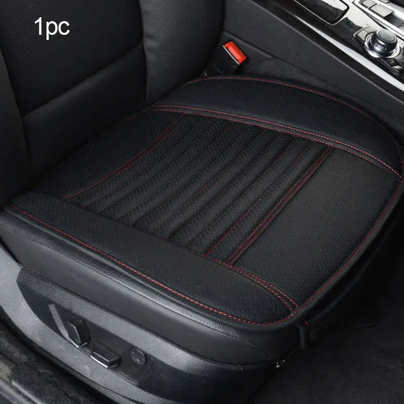 Jungle Line Seametal PU leather car seat cover in white, universal fit, showing front view of the padded, durable vehicle seat cover.